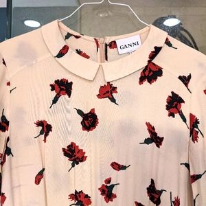 Vintage designer rose peplum dress